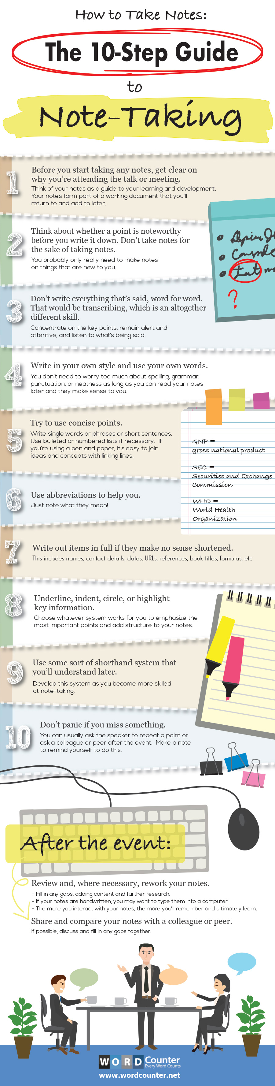 How to Take Notes: The 10-Step Guide to Note-Taking (Infographic